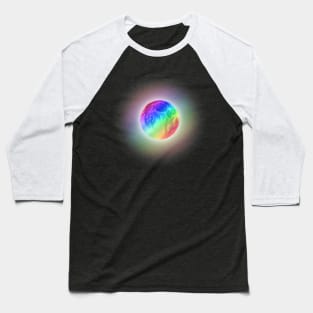 Glowing Rainbow Gradient Full Moon Baseball T-Shirt